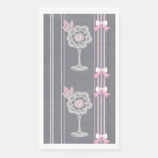 Roze & Grijze AI kunst Servet (Voorkant)