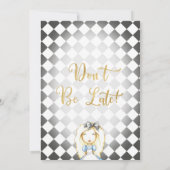 Roze grijze Alice in nederland 1ste verjaardag Kaart (Achterkant)