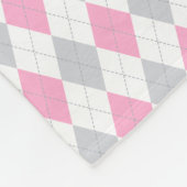 Roze grijze argyle Pattern Fleece Deken (Hoek)