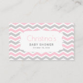 Roze grijze baby shower luier tombola tickets informatiekaartje (Achterkant)