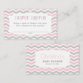 Roze grijze baby shower luier tombola tickets informatiekaartje (Voorkant / Achterkant)