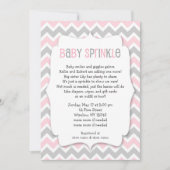 Roze grijze Baby Sprinkle/baby shower voor meisjes Kaart (Voorkant)