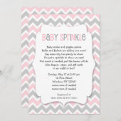 Roze grijze Baby Sprinkle/baby shower voor meisjes Kaart (Voorkant / Achterkant)