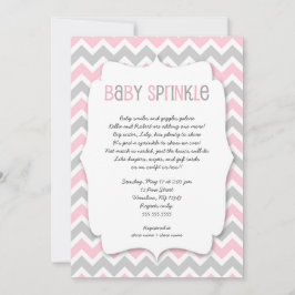 Roze Grijze Baby Sprinkle / meisje baby shower uit Kaart