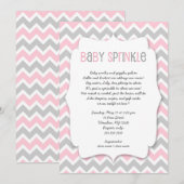 Roze Grijze Baby Sprinkle / meisje baby shower uit Kaart (Voorkant / Achterkant)