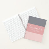 Roze grijze band met handschrift notitieboek (Binnen)