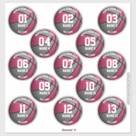 roze grijze basketbalspelers noemen 3 inch sticker