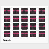 Roze grijze Black Damask Wedding Favor Sticker (Vel)