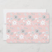 Roze Grijze Bloemen Meisje Foto Eerste Heilige Com Kaart (Achterkant)