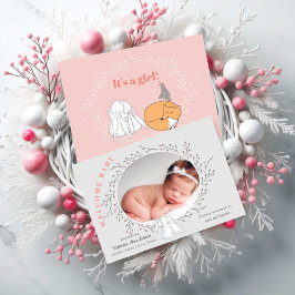 Roze Grijze Bloemen Woodland Dieren Baby Meisje Ge Aankondiging