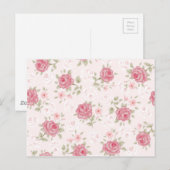 Roze, grijze, , bloemig, Victoriaans, wit, Briefkaart (Voorkant / Achterkant)