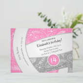 roze grijze boho dole volleybal verjaardag kaart (Staand voorkant)