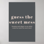 Roze Grijze Boho Typografie Baby Guess Sweet Mess Poster (Voorkant)