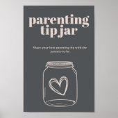 Roze Grijze Boho Typografie Baby Ouderschap Tip Ja Poster (Voorkant)