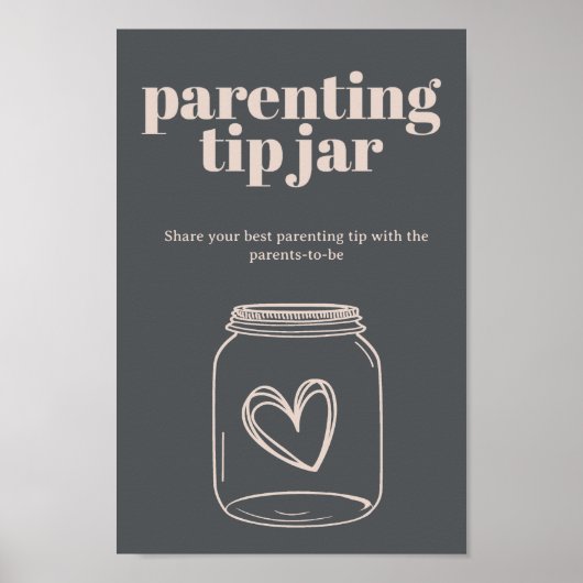 Roze Grijze Boho Typografie Baby Ouderschap Tip Ja Poster (Voorkant)