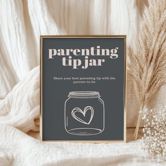 Roze Grijze Boho Typografie Baby Ouderschap Tip Ja Poster