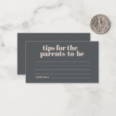 Roze Grijze Boho Typografie Baby Ouderschap Tips O Notitiekaartje (Voorkant / Achterkant in situ)
