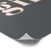 Roze Grijze Boho Typografie Baby shower Kaarten Ge Poster (Hoek)