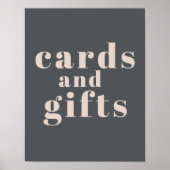 Roze Grijze Boho Typografie Baby shower Kaarten Ge Poster (Voorkant)