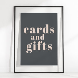 Roze Grijze Boho Typografie Baby shower Kaarten Ge Poster