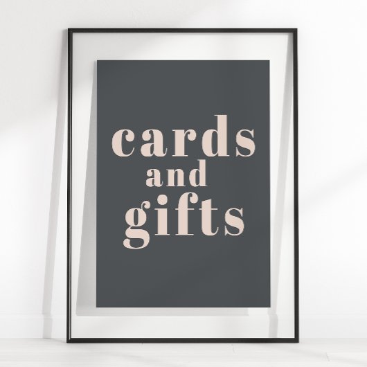 Roze Grijze Boho Typografie Baby shower Kaarten Ge Poster