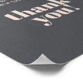 Roze Grijze Boho Typografie Baby shower Luier Poster (Hoek)