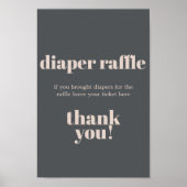 Roze Grijze Boho Typografie Baby shower Luier Poster (Voorkant)