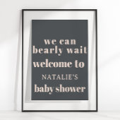 Roze Grijze Boho Typografie Baby shower Poster Sig