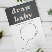 Roze Grijze Boho Typografie Douche Draw Baby Game Flyer