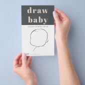 Roze Grijze Boho Typografie Douche Draw Baby Game Flyer (Hand)