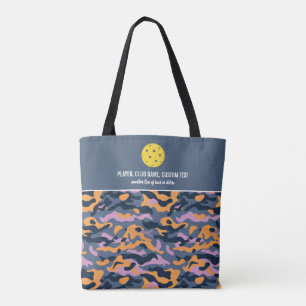 Roze grijze Camo Patroon Aangepast Pickleball Padd Tote Bag