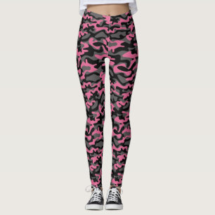 Roze/grijze Camouflage Leggings vrouwen
