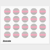 Roze grijze Chevron Baby shower Favor Stickers (Vel)
