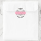 Roze grijze Chevron Baby shower Favor Stickers (Tas)