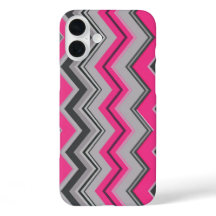 Roze & Grijze Chevron Design iPhone Case