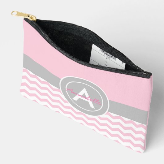 Roze grijze Chevron Etui (Open)