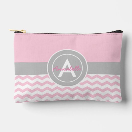 Roze grijze Chevron Etui (Voorkant)