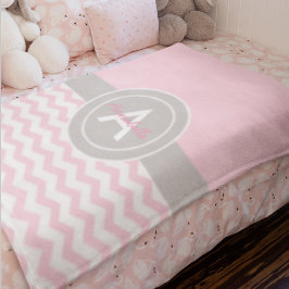 Roze grijze Chevron Fleece Deken