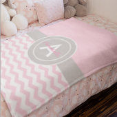 Roze grijze Chevron Fleece Deken