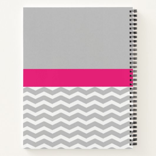 Roze grijze Chevron Notitieboek (Achterkant)