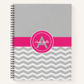 Roze grijze Chevron Notitieboek (Voorkant)