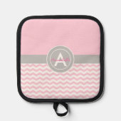 Roze grijze Chevron Pannenlap (Voorkant)