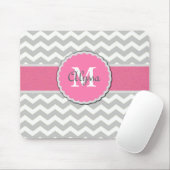 Roze grijze Chevron Persoonlijke Mousepad Muismat (Met muis)