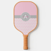 Roze grijze Chevron Pickleball Paddle (Voorkant)