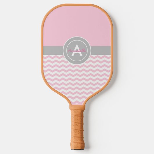 Roze grijze Chevron Pickleball Paddle (Voorkant)