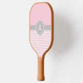 Roze grijze Chevron Pickleball Paddle (Links)