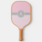 Roze grijze Chevron Pickleball Paddle (Achterkant)