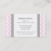 Roze grijze Chevron Retro Mam Roekkaarten Contactkaartje (Achterkant)