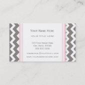 Roze grijze Chevron Retro Visitekaartjes (Achterkant)
