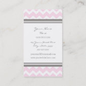 Roze grijze Chevron Retro Visitekaartjes (Achterkant)